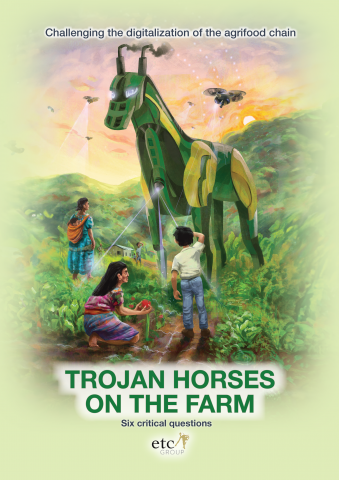 Artist's impression of a digital Trojan horse on the farm