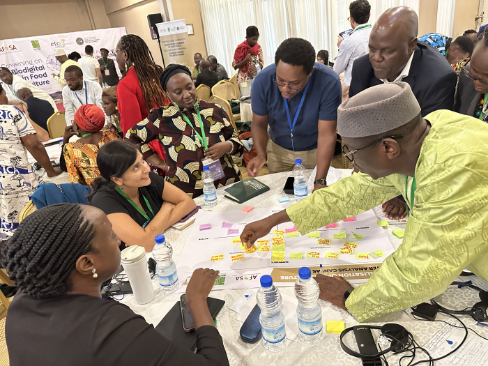 Participants engaging in the “Narratives of Power Building” session, exploring perceptions of technological power and progress in relation to Africa’s food systems Participants engaging in the “Narratives of Power Building” session, exploring perceptions of technological power and progress in relation to Africa’s food systems